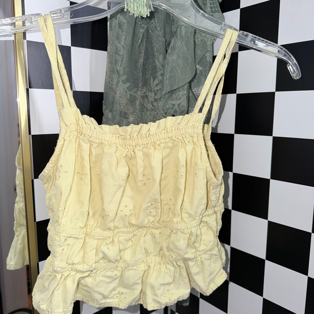 Yellow Ruffled Women's Top